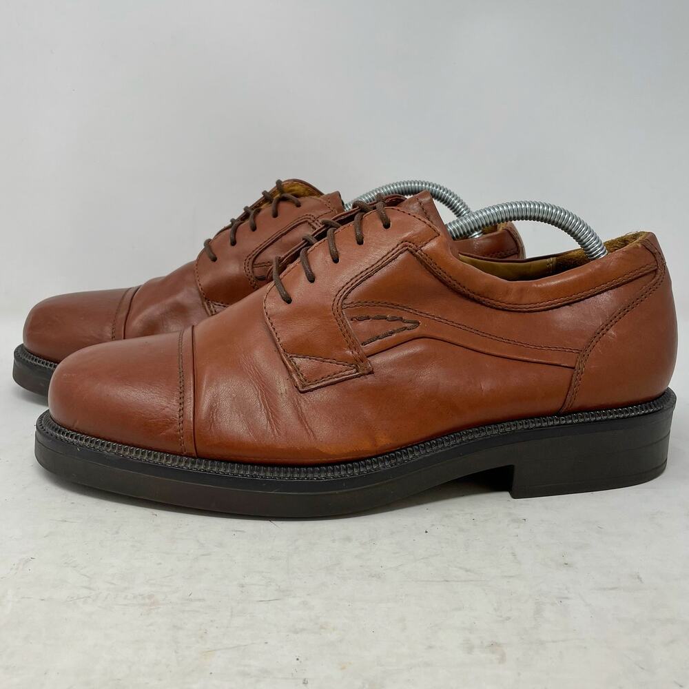 Florsheim @ Ease Brown Leather Cap Toe Oxfords Mens Size 10.5 Chunky Y2K Italy